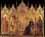 Simone Martini La Anunciacion,Con los Santos Ansano y Margarina y Cuatro profesar oil painting reproduction